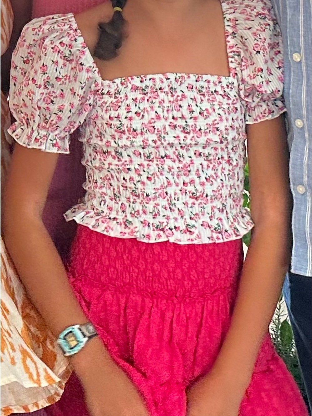 Katie J NYC tween top with puff sleeve